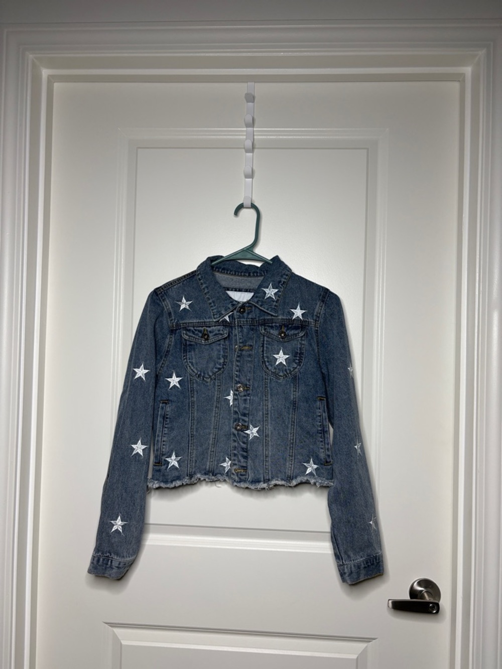Women's Blue Star-Print Denim Jacket